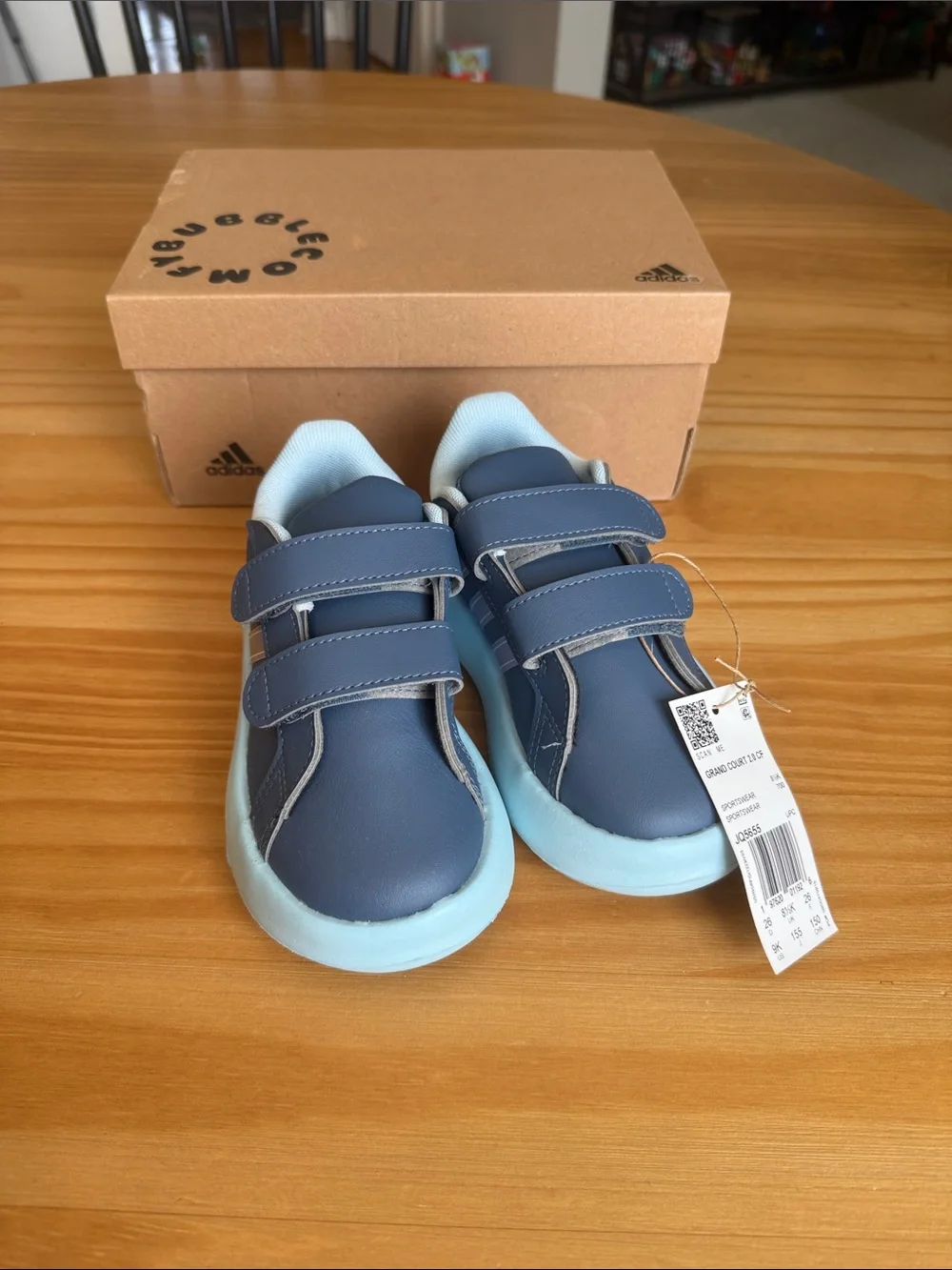 Adidas Grand Court 2.0 Toddler Bubble Comfy Blue Sneakers NEW IN BOX!